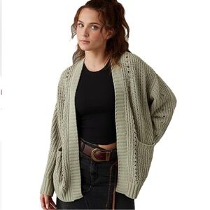 Green American Eagle cardigan like new size extra large oversized